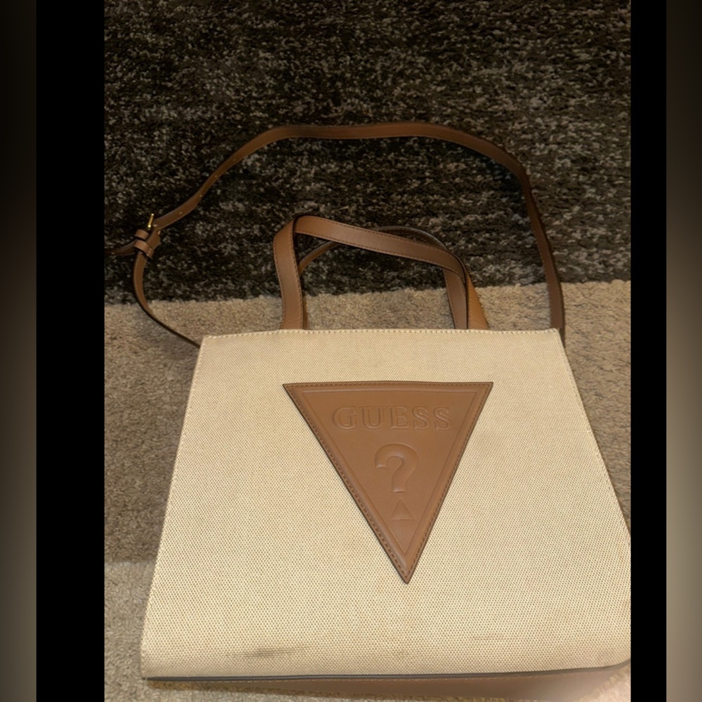 GUESS Tan and Cream Women's Bag